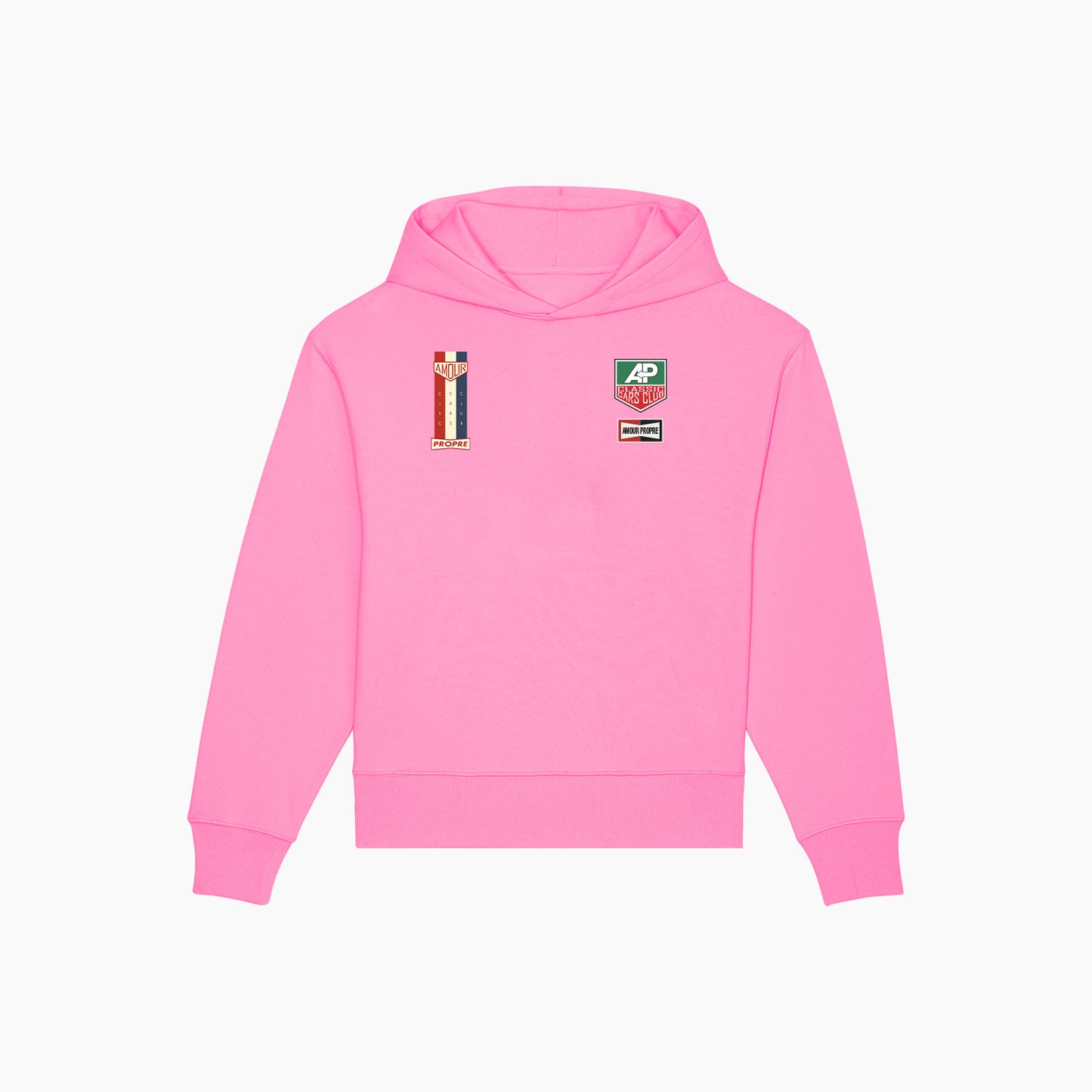 AP CLASSIC CARS STICKERS HOODIE PINK
