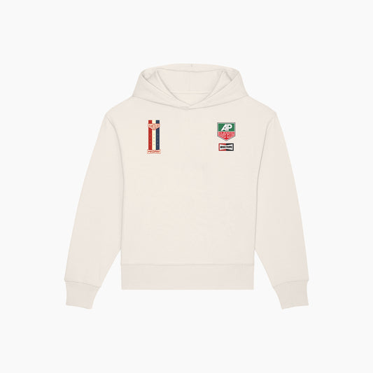 AP CLASSIC CARS STICKERS HOODIE WHITE